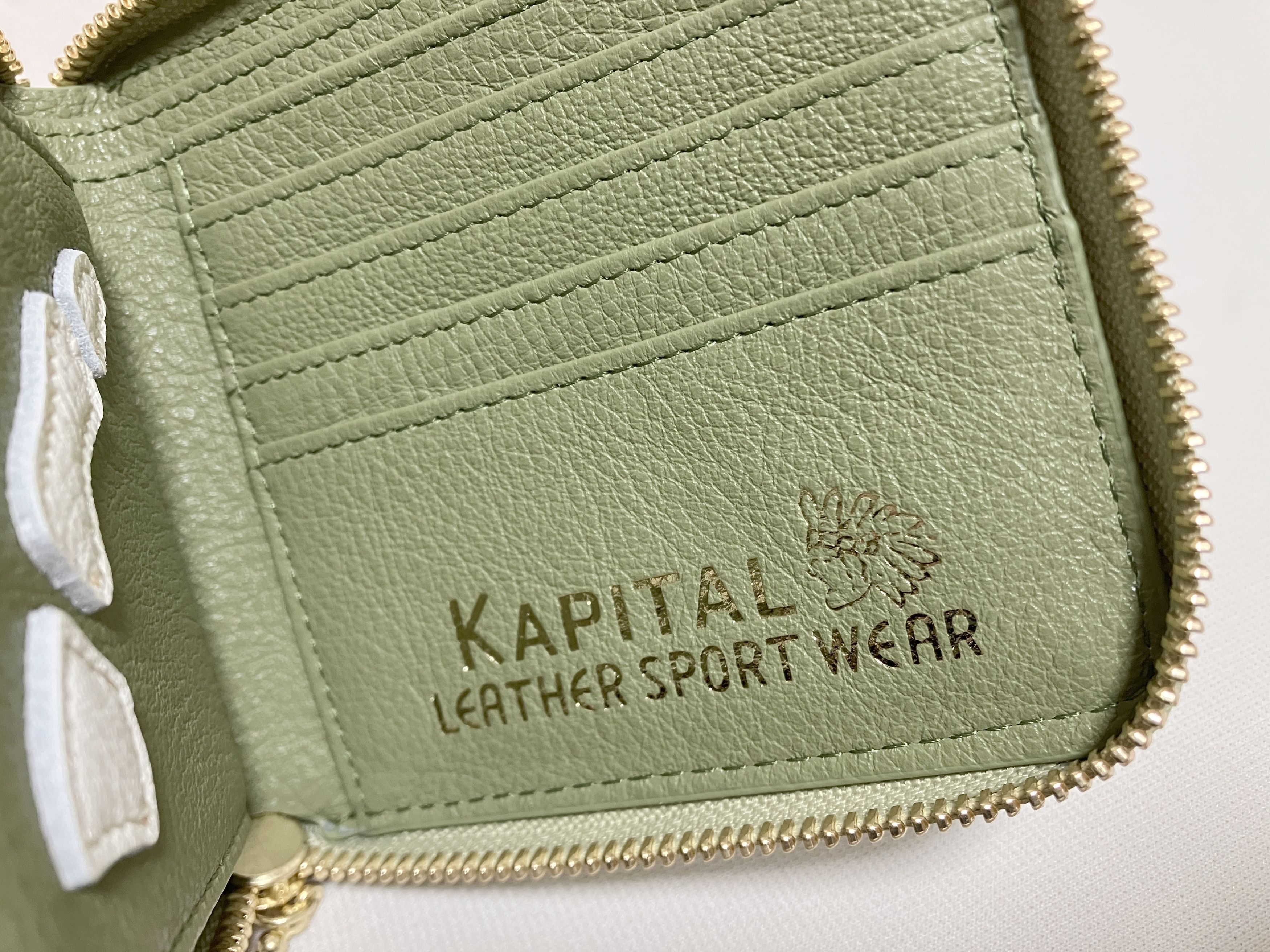 Kapital Kapital THUMBS UP BONE HAND ZIP leather wallet new khaki Size ONE SIZE - 4 Thumbnail