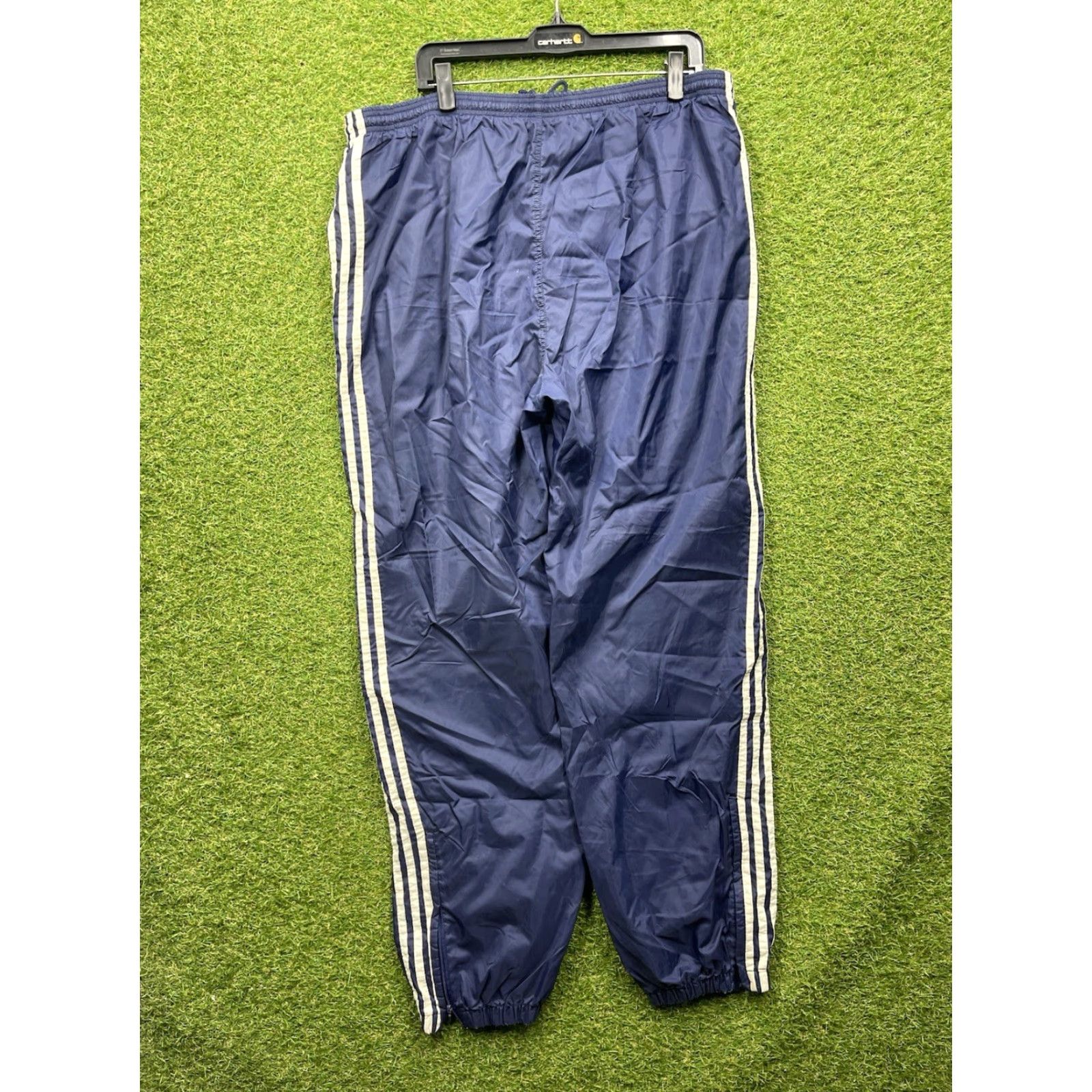 Adidas VINTAGE adidas Track Pants Mens XL 3 Striped Windbreaker Sweatpants Blue Size US 36 / EU 52 - 2 Thumbnail