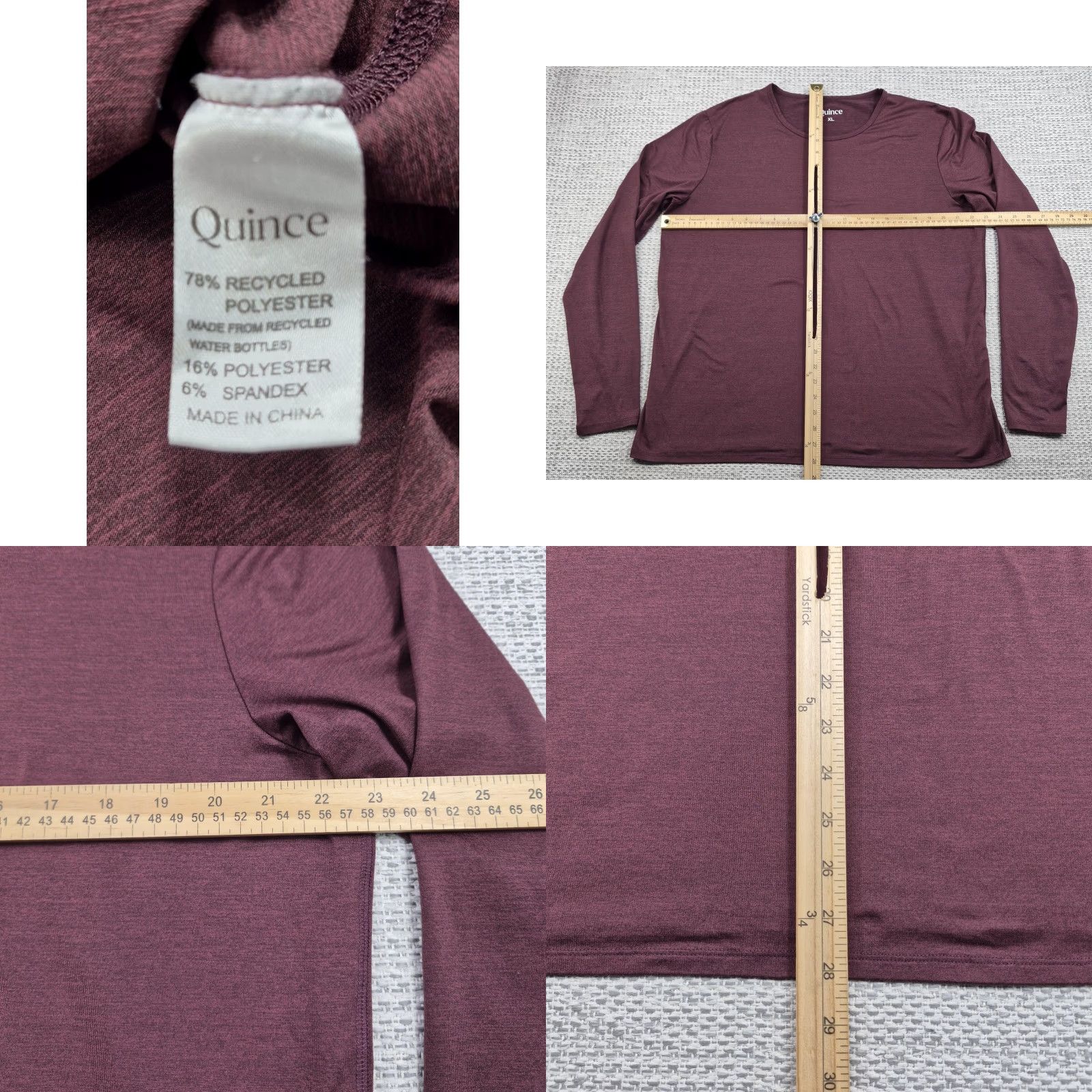 Quince Quince Shirt Mens XL Purple Long Sleeve Lightweight Stretch Crewneck Casual Tee Shirt Size US XL / EU 56 / 4 - 8 Thumbnail