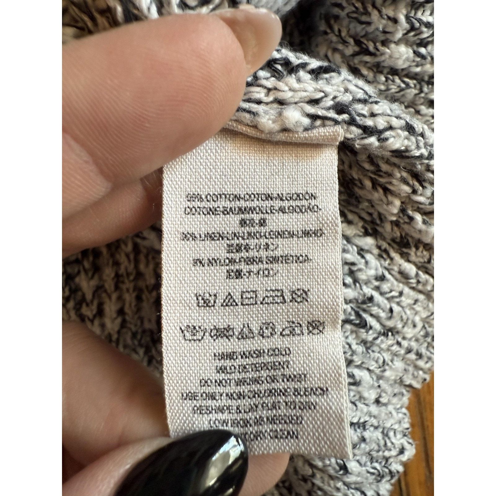 Free People Free People Sweater XS Black White Marled Ribbed Crewneck Size XS / US 0-2 / IT 36-38 - 4 Thumbnail
