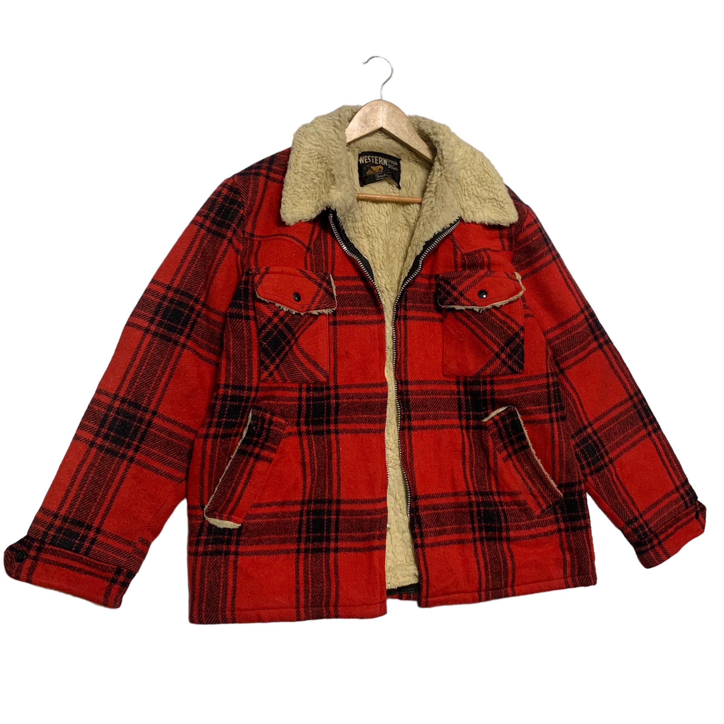 Sears Vintage 70s Sears Western Tartan Jacket Size US L / EU 52-54 / 3 - 3 Thumbnail