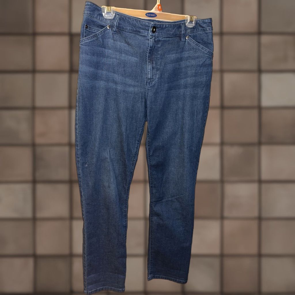 J. Jill J. Jill Women's Jeans Size 10 Blue Denim Straight Leg Stretch Cotton Spandex Regular Fit 5-Pocket Fall Winter Summer Summer City College Size 32" / US 10 / IT 46 - 1 Thumbnail
