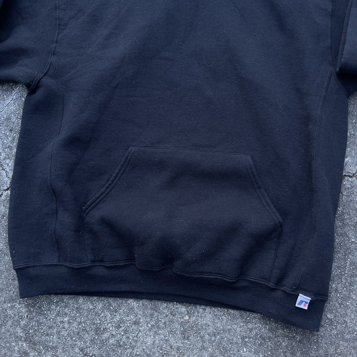 Russell Athletic × Vintage Vtg Y2K RUSSELL ATHLETIC Blank Black Hoodie Size US XL / EU 56 / 4 - 3 Thumbnail