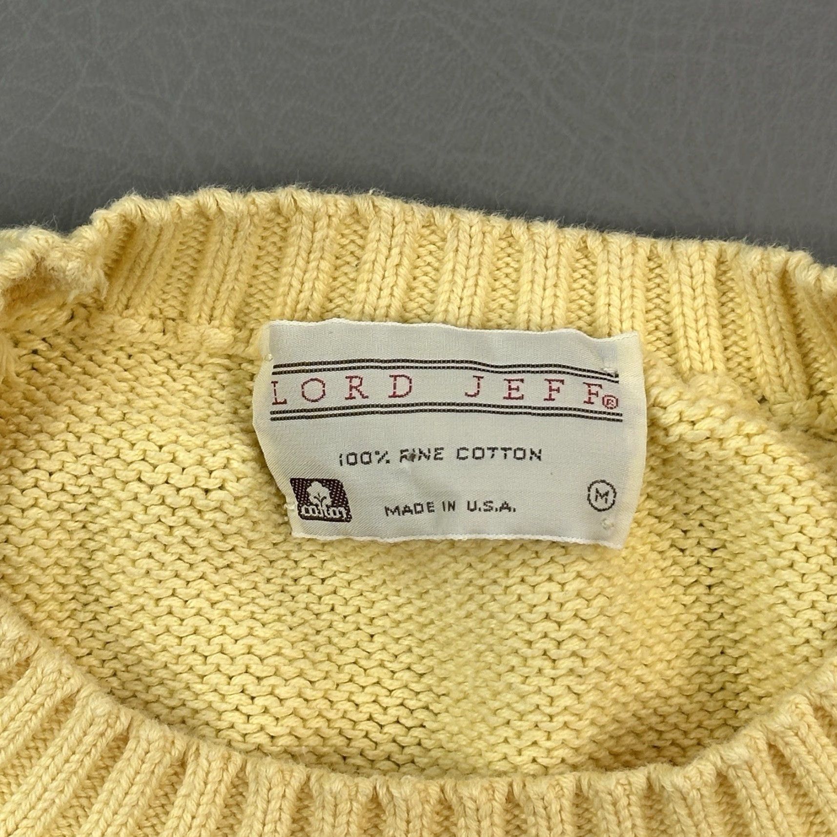 Vintage VINTAGE Lord Jeff Sweater Mens M Yellow Cotton Knit Crewneck Pullover USA Size US M / EU 48-50 / 2 - 7 Thumbnail