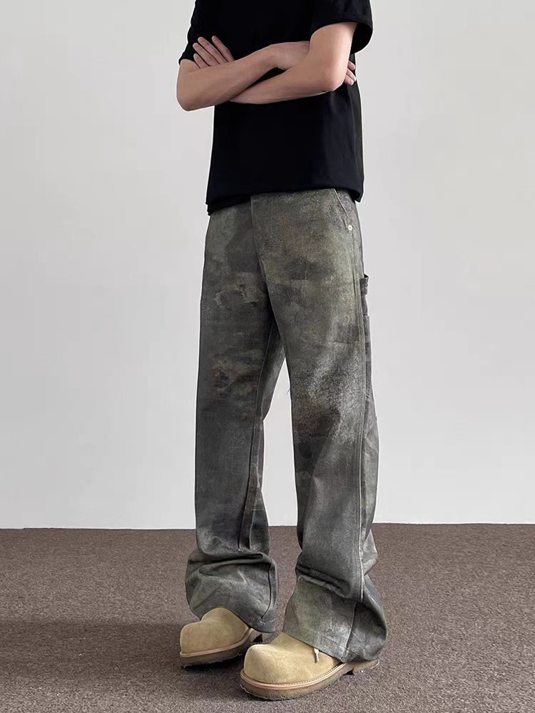 Japanese Brand × Jean Vintage washed camouflage distressed micro flare jeans Size US 32 / EU 48 - 4 Thumbnail