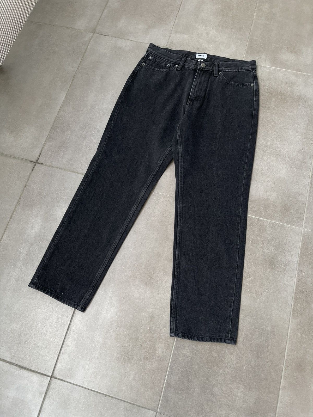 Acne Studios !DS! SS23 Obey Black Washed Loose Leg Denim Work Pants Size US 32 / EU 48 - 5 Thumbnail