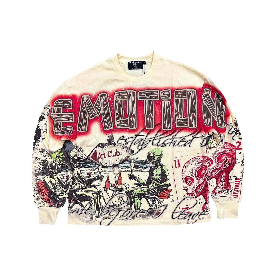 Other Mixed Emotions Art Club Cream Long Sleeve Tee Size US XL / EU 56 / 4 - 1 Thumbnail