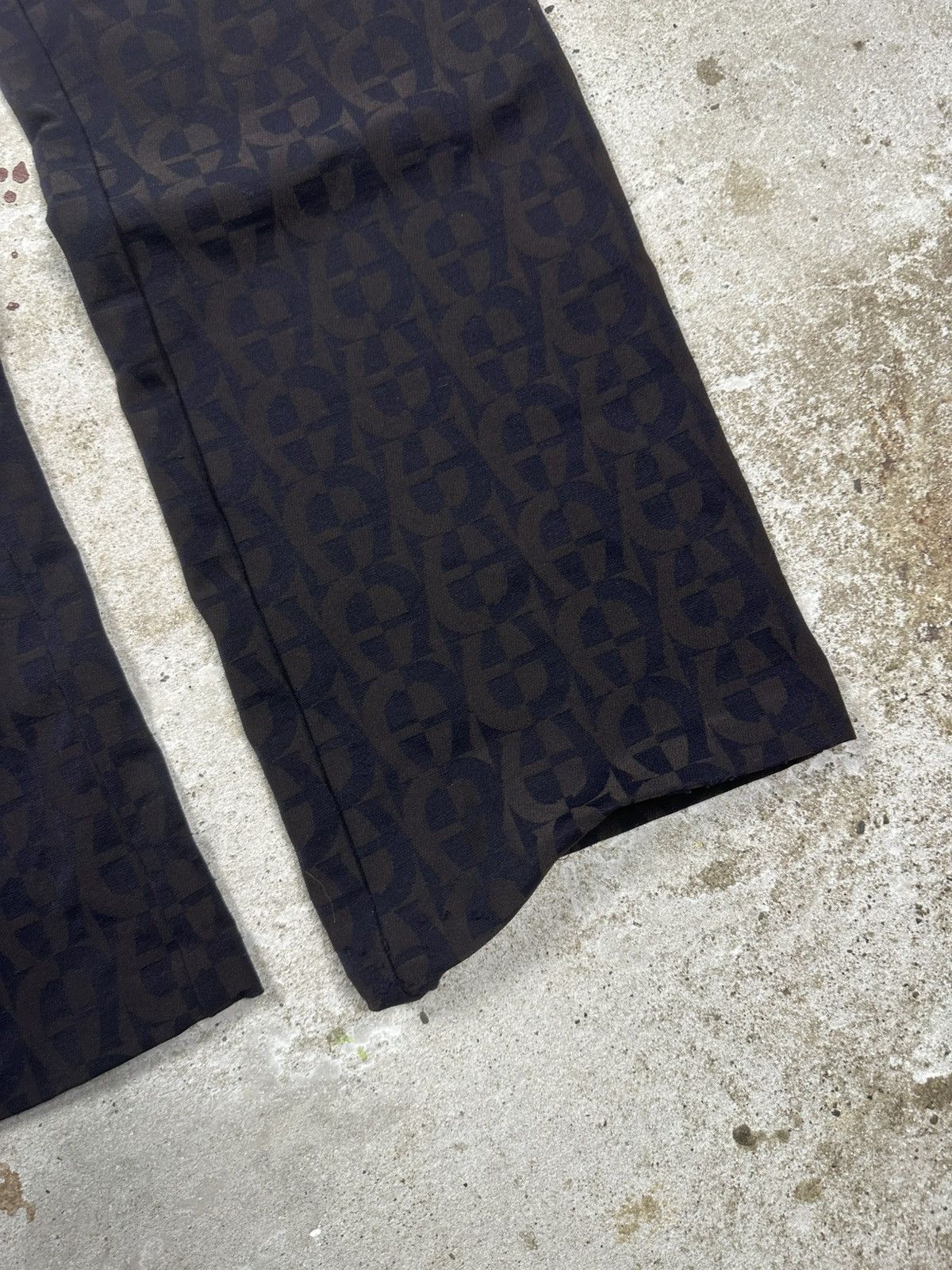 Aigner Vintage 90s Aigner Monogram Nylon Bootcut Flare Pants Size 30" / US 8 / IT 44 - 4 Thumbnail