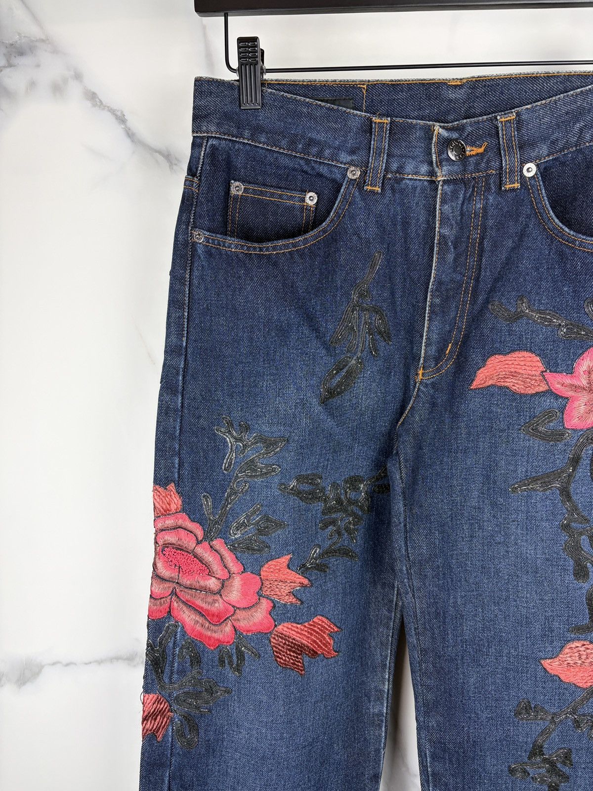 Gucci AW99 Gucci Tom Ford Runway Floral Embroidered Denim Jeans Size US 30 / EU 46 - 5 Thumbnail