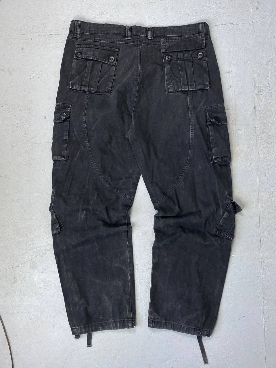Jean × Vintage Crazy Vintage 90s Carhartt Style Baggy Black Cargo Pants Size US 36 / EU 52 - 6 Thumbnail