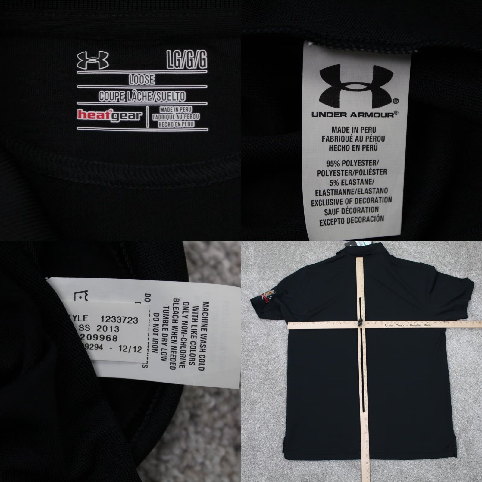 Under Armour Under Armour Polo Shirt Mens Large Black HeatGear Logo Left Sleeve NWT Size US L / EU 52-54 / 3 - 8 Thumbnail