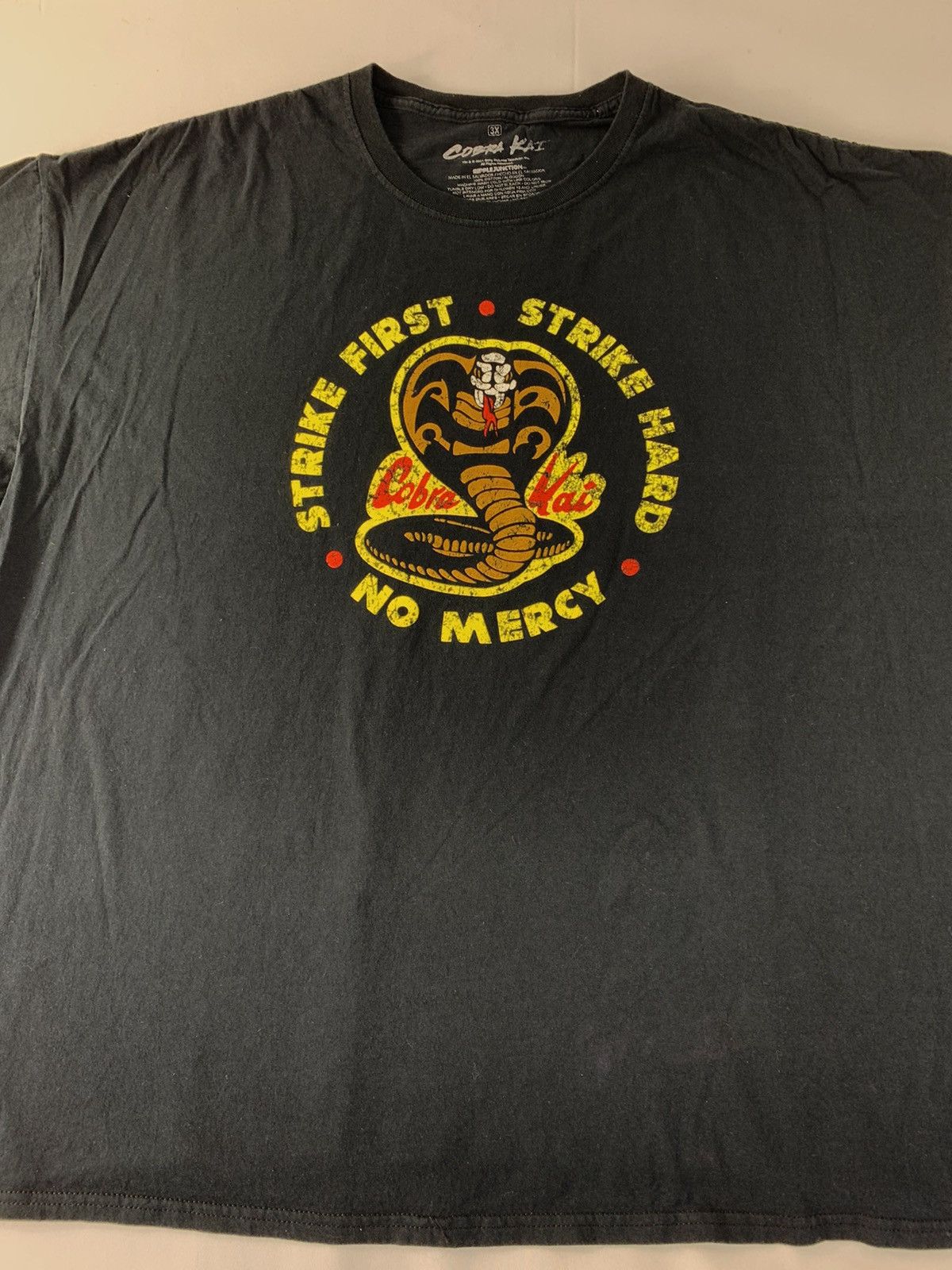 Vintage Cobra Kai Strike First Hard No Mercy Martial Art Movie Tee Size US XXL / EU 58 / 5 - 3 Thumbnail