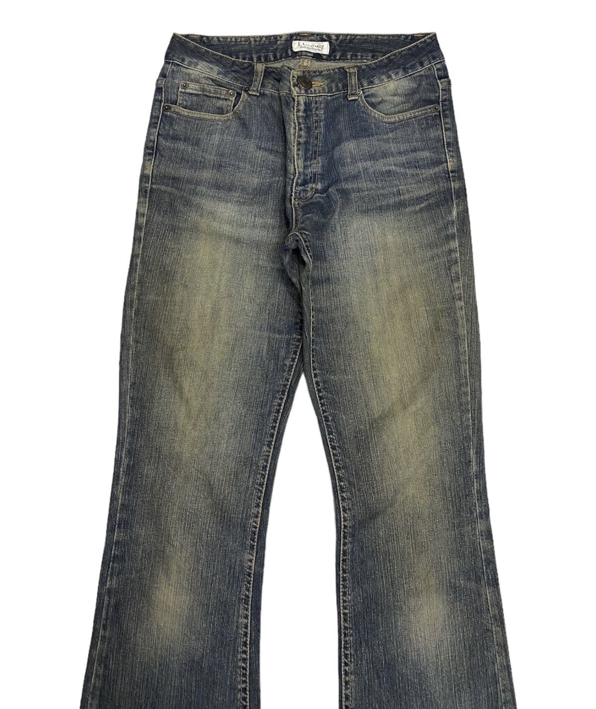 If Six Was Nine FLARED🔥J-HONEY DISTRESSED FLARE DENIM JEANS Size US 27 - 3 Thumbnail