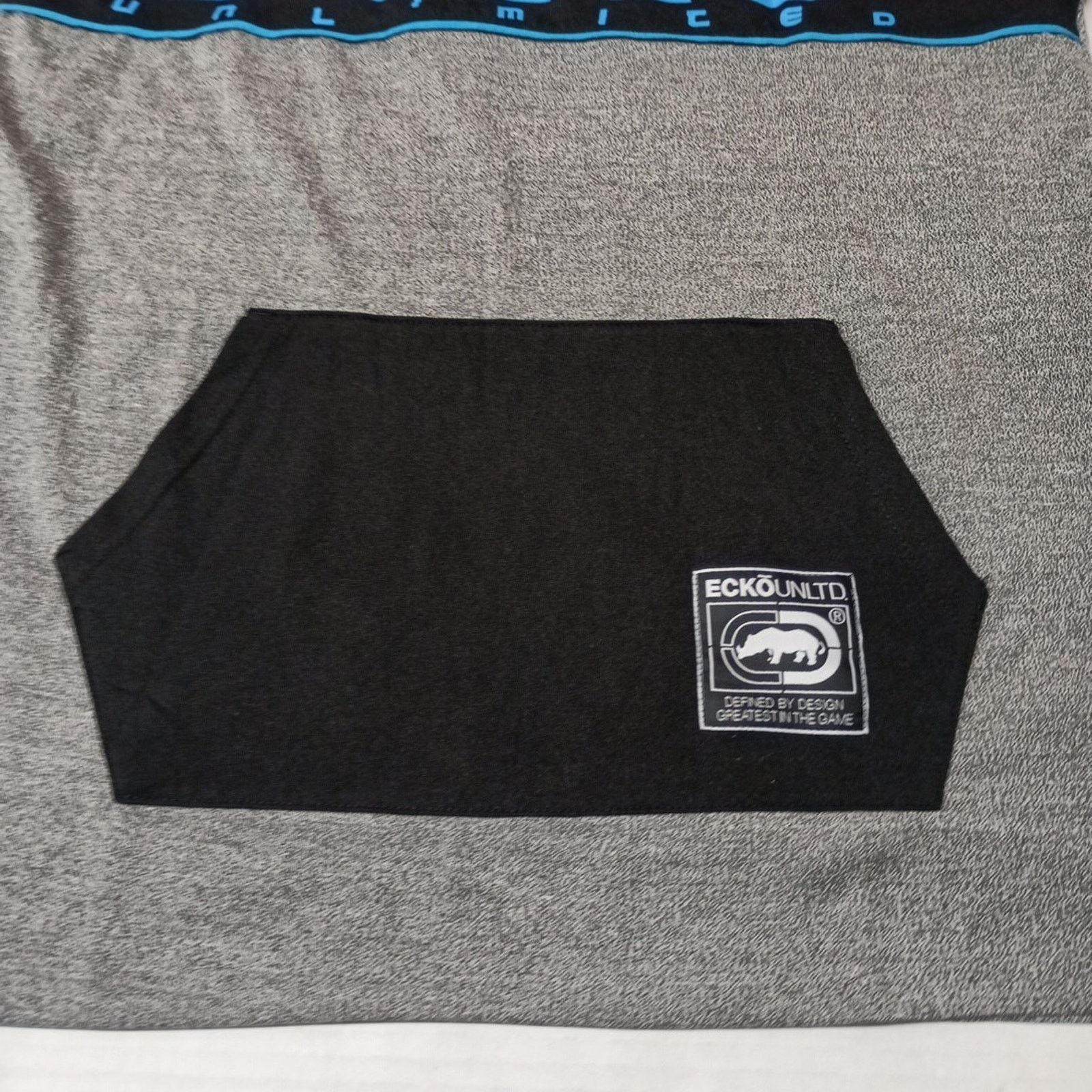 Marc Ecko Ecko Unltd Hoodie Men's M Gray Black Ecko Spellout Pouch Size US M / EU 48-50 / 2 - 2 Thumbnail