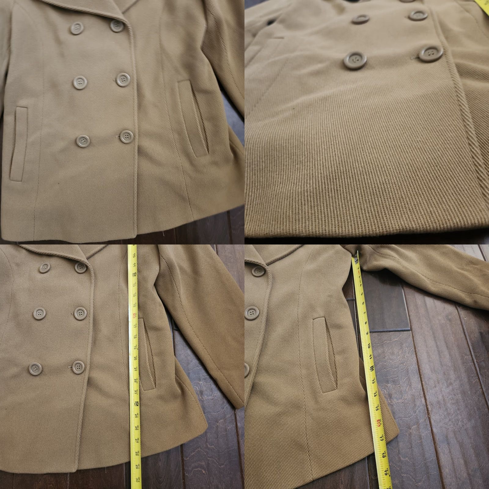 Anne Klein VINTAGE Anne Klein Womens Peacoat Tan Wool Blend Jacket Medium Double Breasted Size M / US 6-8 / IT 42-44 - 8 Thumbnail