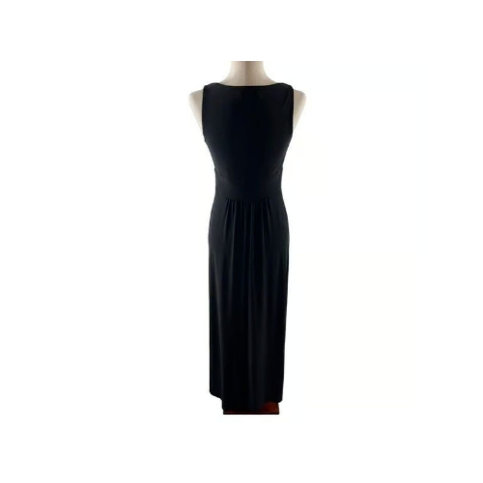 Ralph Lauren RALPH LAUREN BLACK V-NECK EMPIRE WAIST JERSEY MAXI DRESS Size S / US 4 / IT 40 - 4 Thumbnail