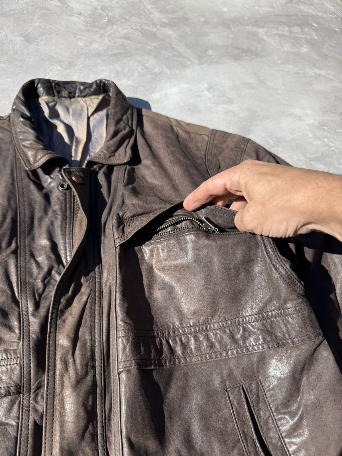 Leather Vintage Distressed Brown Leather Jacket Y2k Size US M / EU 48-50 / 2 - 6 Thumbnail