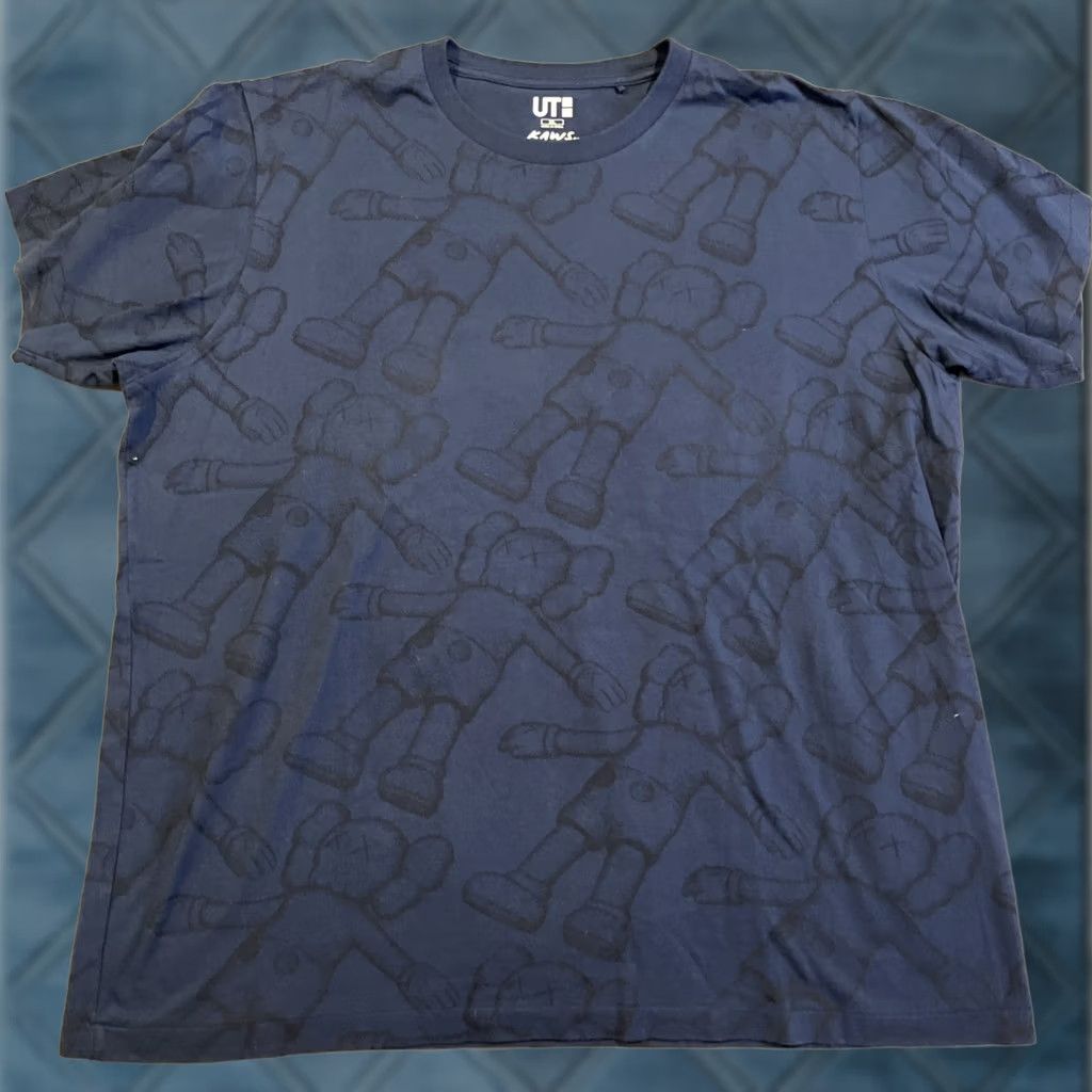 Kaws Uniqlo x KAWS ALL OVER PRINT T Shirt Men's Size XL Blue & Black RARE WOW Size US XL / EU 56 / 4 - 1 Thumbnail