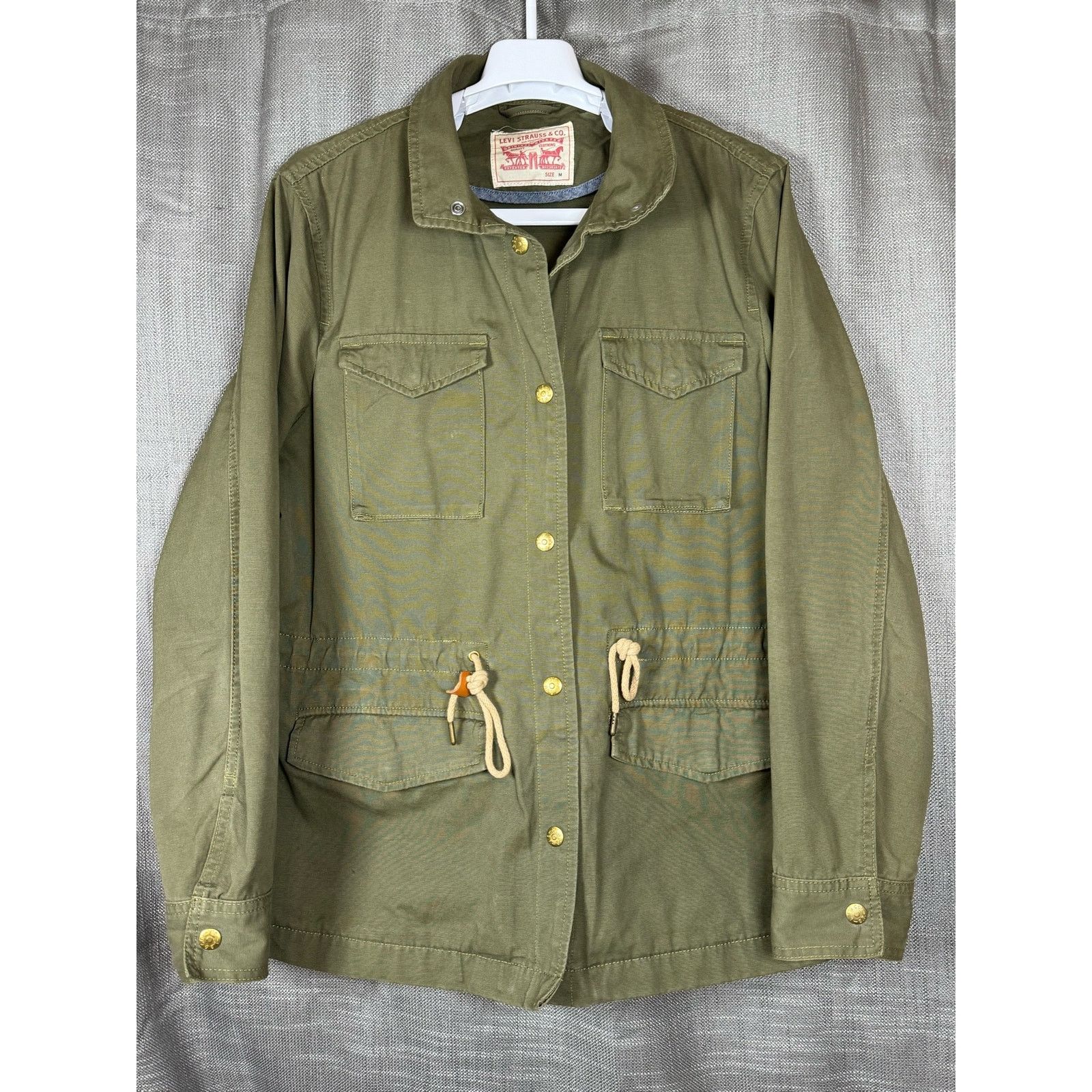 Levi's Levi Strauss Jacket Cotton Olive Green Snap Button Size M Size M / US 6-8 / IT 42-44 - 1 Thumbnail