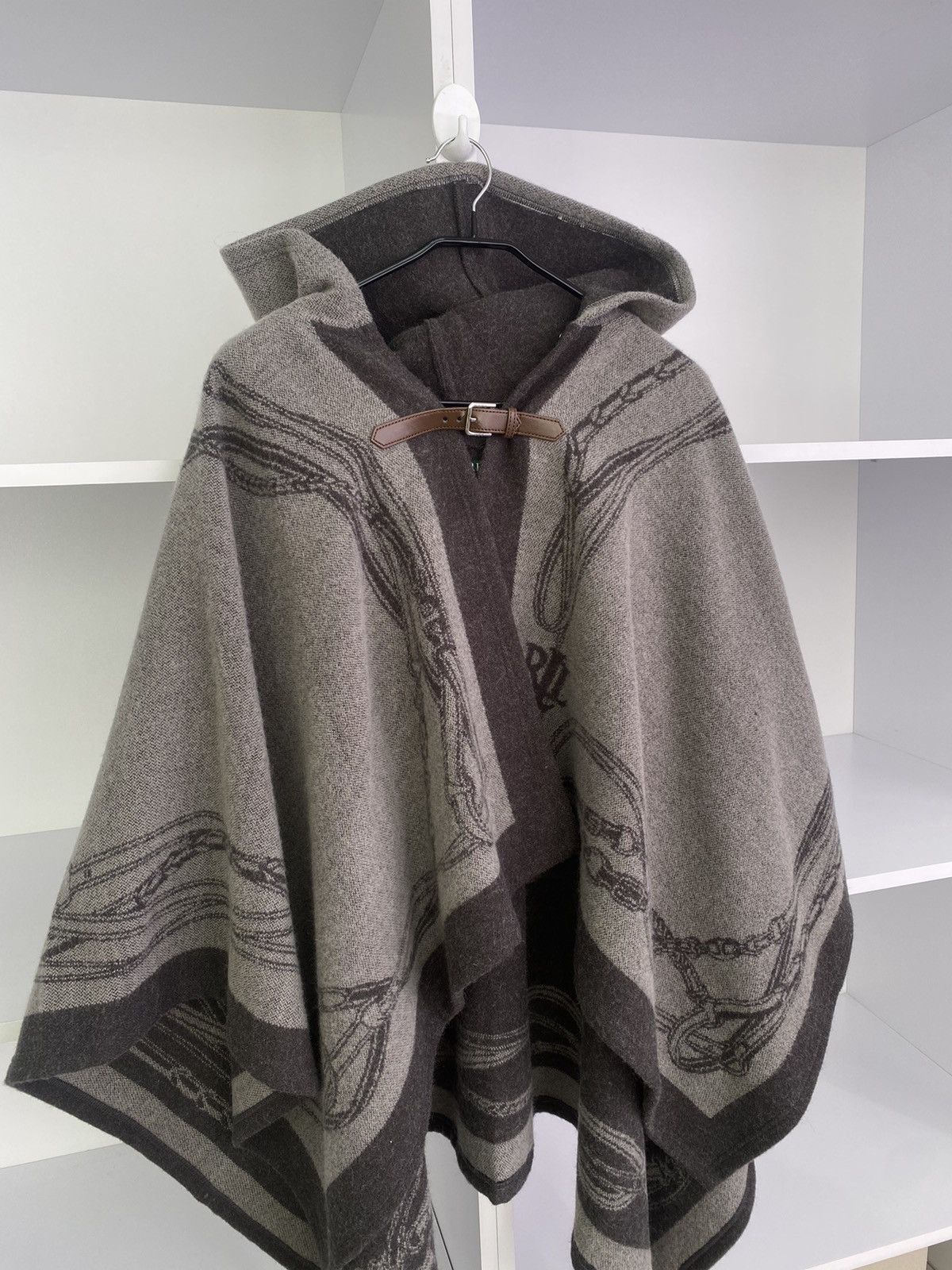 Ralph Lauren × Vintage Vintage Lauren by Ralph Lauren Belted Jacquard Poncho Size M / US 6-8 / IT 42-44 - 3 Thumbnail