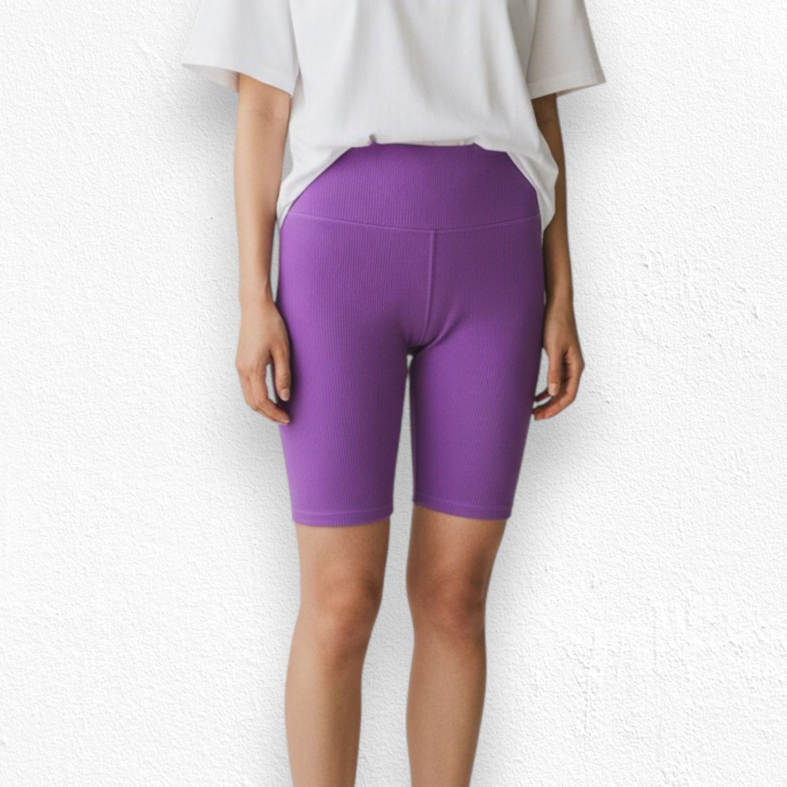 Levi's Levi’s Purple Ribbed High Rise Biker Shorts Size Medium Size 30" / US 8 / IT 44 - 3 Thumbnail