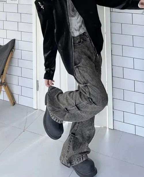 Japanese Brand × Jean Opium Cargo Flared Stack Jeans, Wide Leg, Bootcut, Stacked Size US 32 / EU 48 - 3 Thumbnail