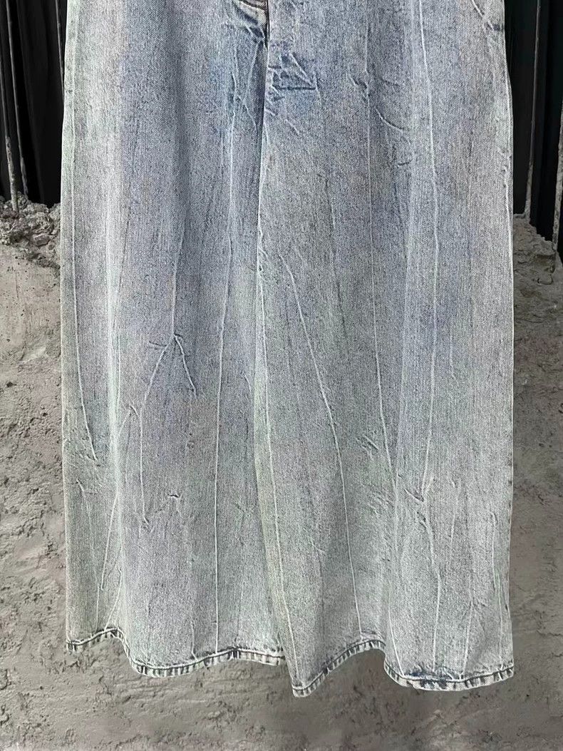 Chanel Chanel Leather brand pleated wide-leg jeans on the back Size 25" / US 0 / IT 36 - 4 Thumbnail
