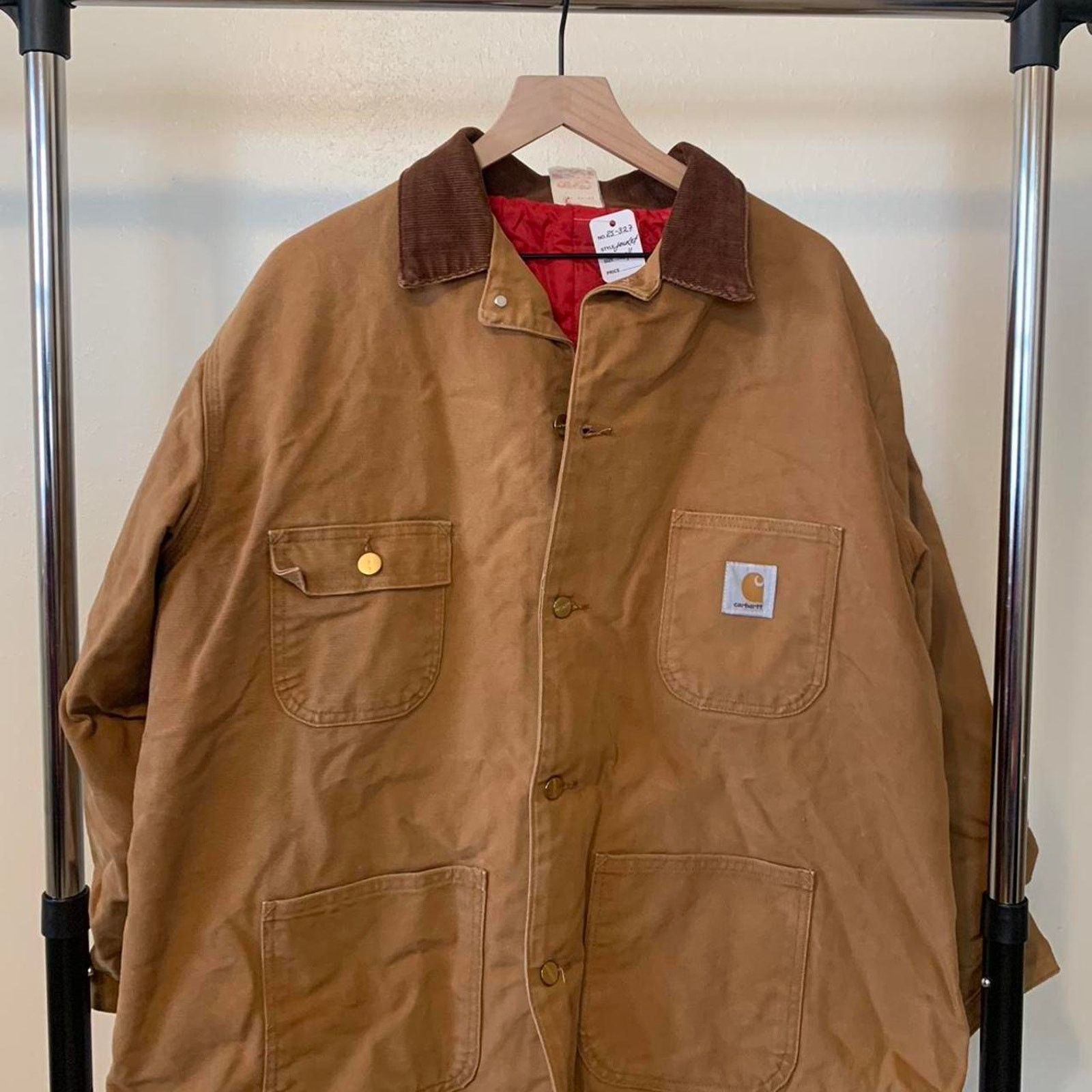 Carhartt Vintage 90s Carhartt Red Linned Chore Coat jacket Size US L / EU 52-54 / 3 - 1 Thumbnail