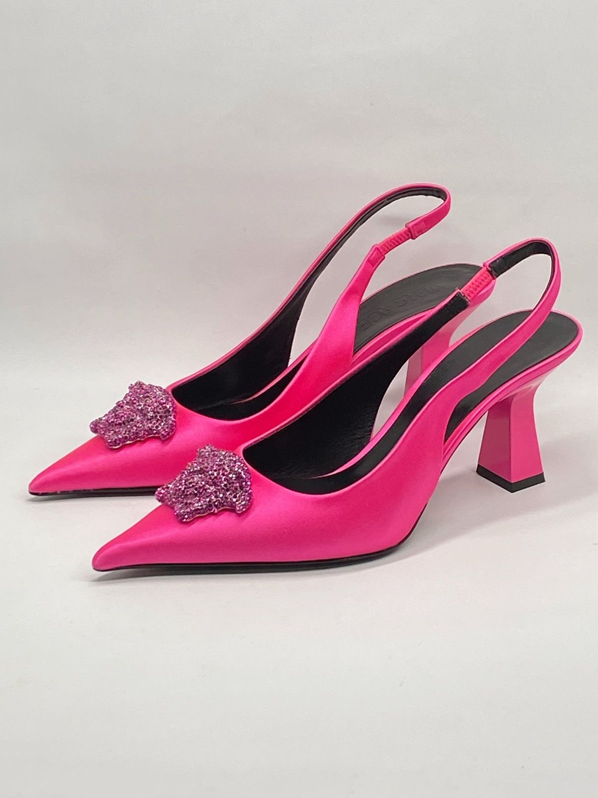 Versace Versace La Medusa Embellished Slingback Pump size 37.5 Size US 7.5 / IT 37.5 - 3 Thumbnail