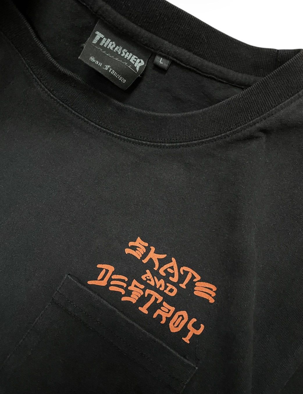 Thrasher THRASHER SKATE AND DESTROY SINGLE POCKET TEES x VINTAGE Size US L / EU 52-54 / 3 - 3 Thumbnail
