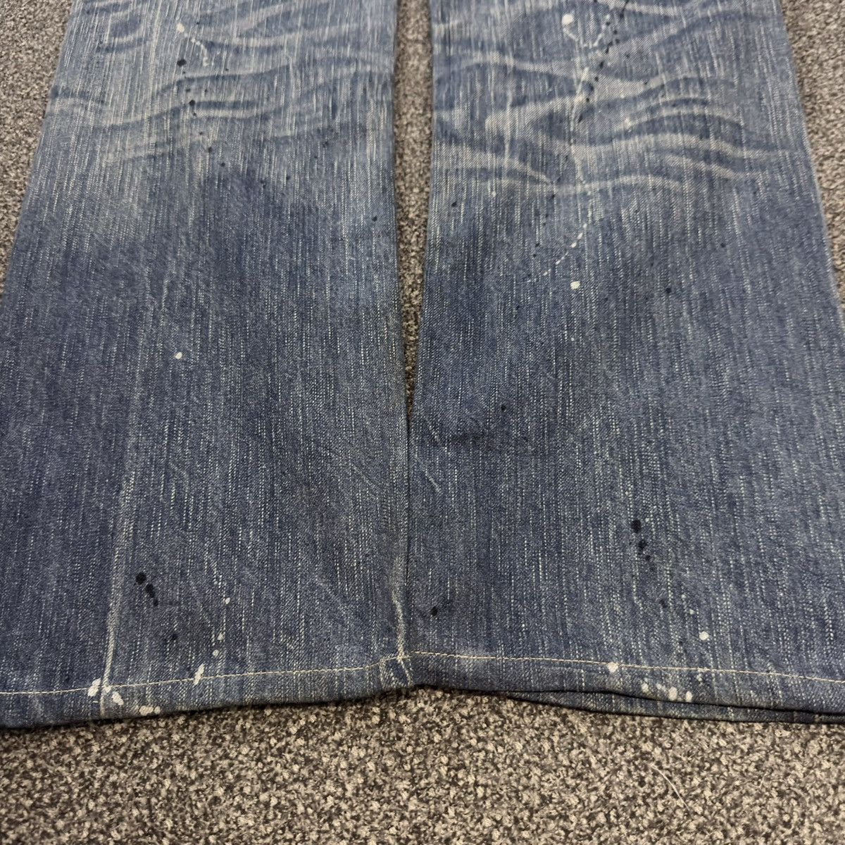 Seditionaries 🇯🇵 Vintage 90s Edwin 503 Blue Trip Distressed Splash Paint Size US 30 / EU 46 - 13 Thumbnail