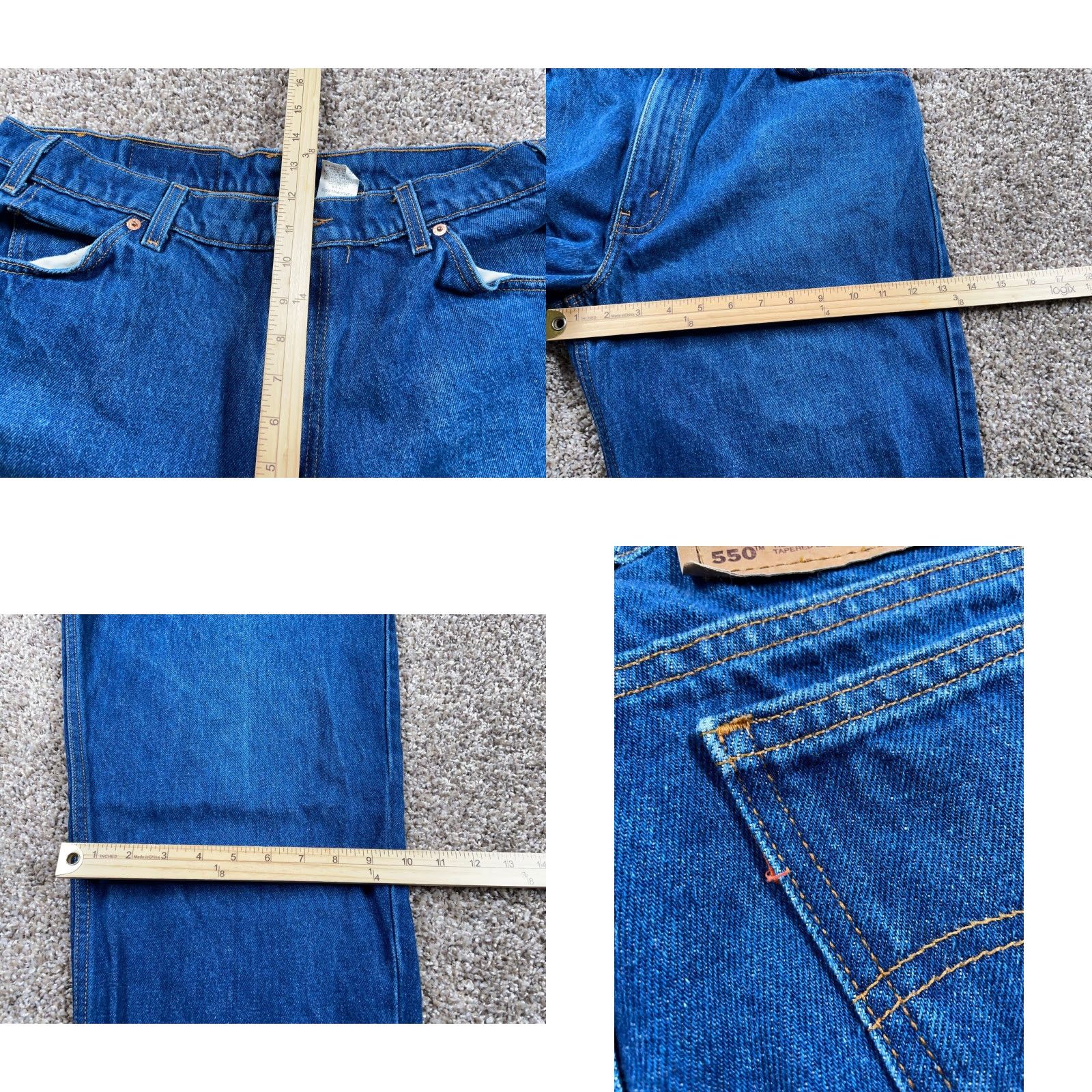 Levi's VINTAGE Levi's 550 Jeans Tapered Fit Men's 36 x 29 Blue Denim 90s Retro Grunge Size US 36 / EU 52 - 8 Thumbnail