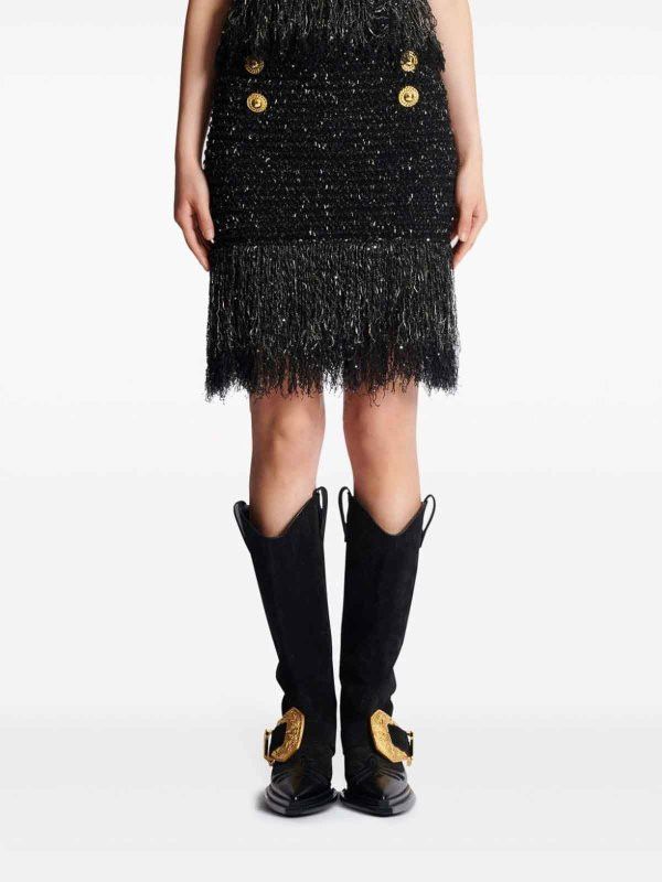 Balmain o1y0625 Mini Skirt in Black Size 28" / US 6 / IT 42 - 2 Thumbnail