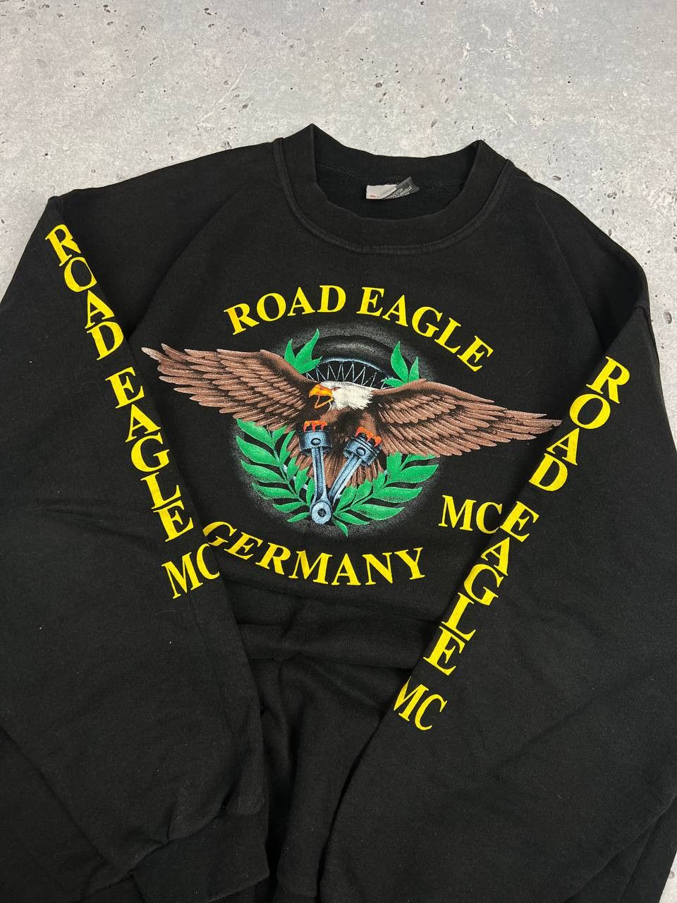 Harley Davidson × Vintage Vintage Road Eagle Big Logo Moto Sweatshirt Size US XL / EU 56 / 4 - 2 Thumbnail