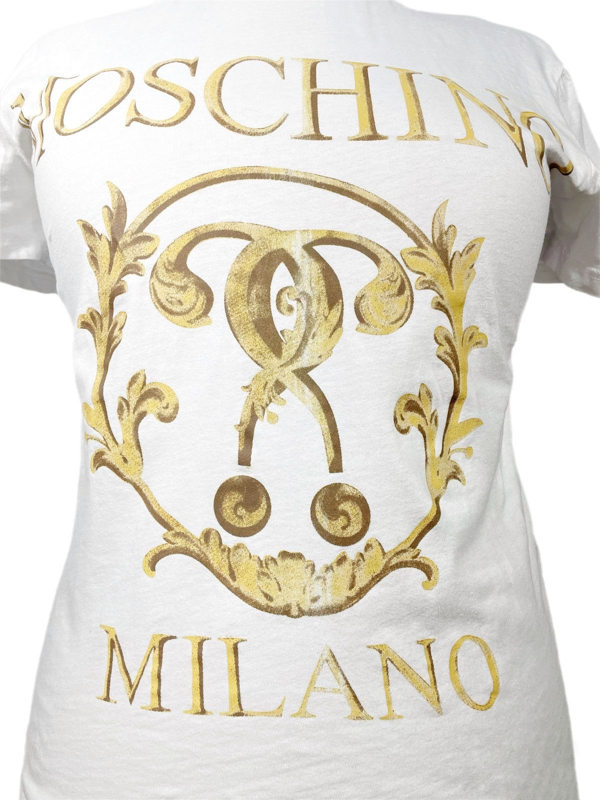 Designer × Moschino Moschino Couture Big Logo Women White T-Shirt Size M Size M / US 6-8 / IT 42-44 - 2 Thumbnail