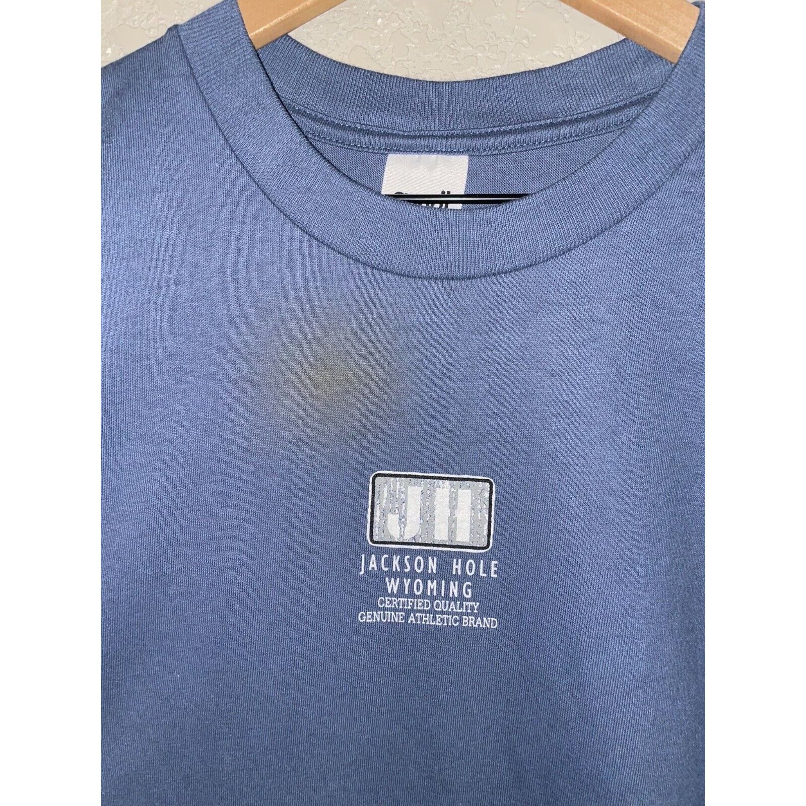Anvil Vintage Jackson Hole Shirt WY Wyoming Blue Tee VTG 90s Large Size US L / EU 52-54 / 3 - 2 Thumbnail