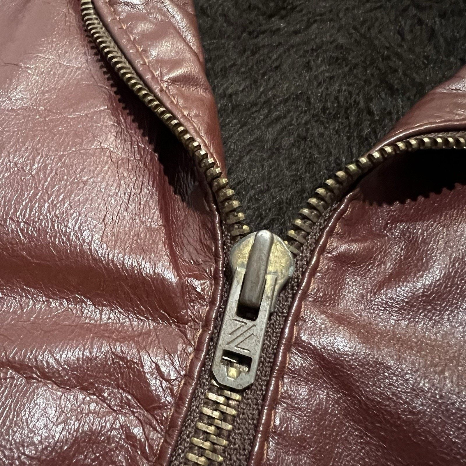 Vintage VTG 60s Samber Leather New York Fur Liner Full Zip Oxblood Size US M / EU 48-50 / 2 - 5 Thumbnail