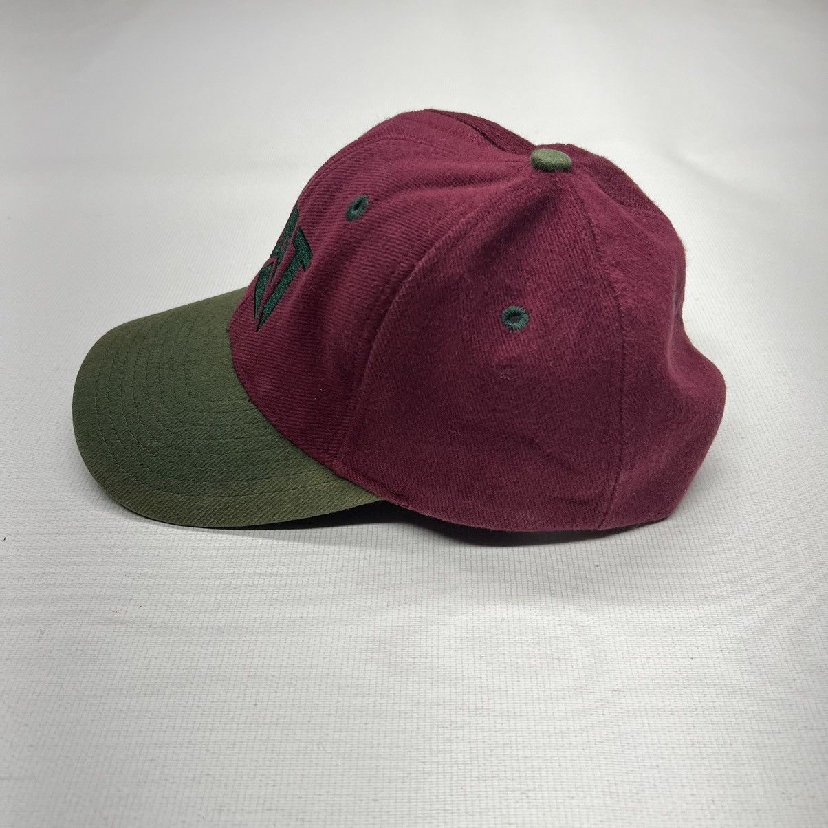 Caterpillar × Vintage Cat Caterpillar Hat Cap Red Green Snap Back Embroidered Size ONE SIZE - 6 Thumbnail