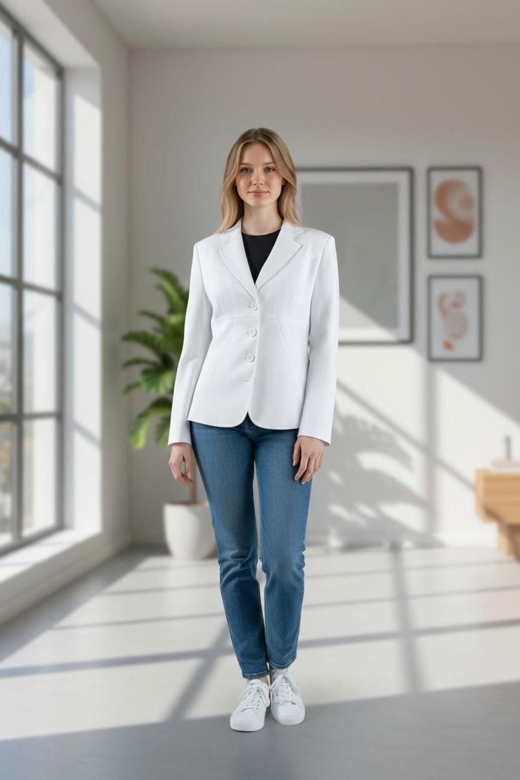 Other Bob Mackie Women's White Tailored Blazer Size M / US 6-8 / IT 42-44 - 2 Thumbnail