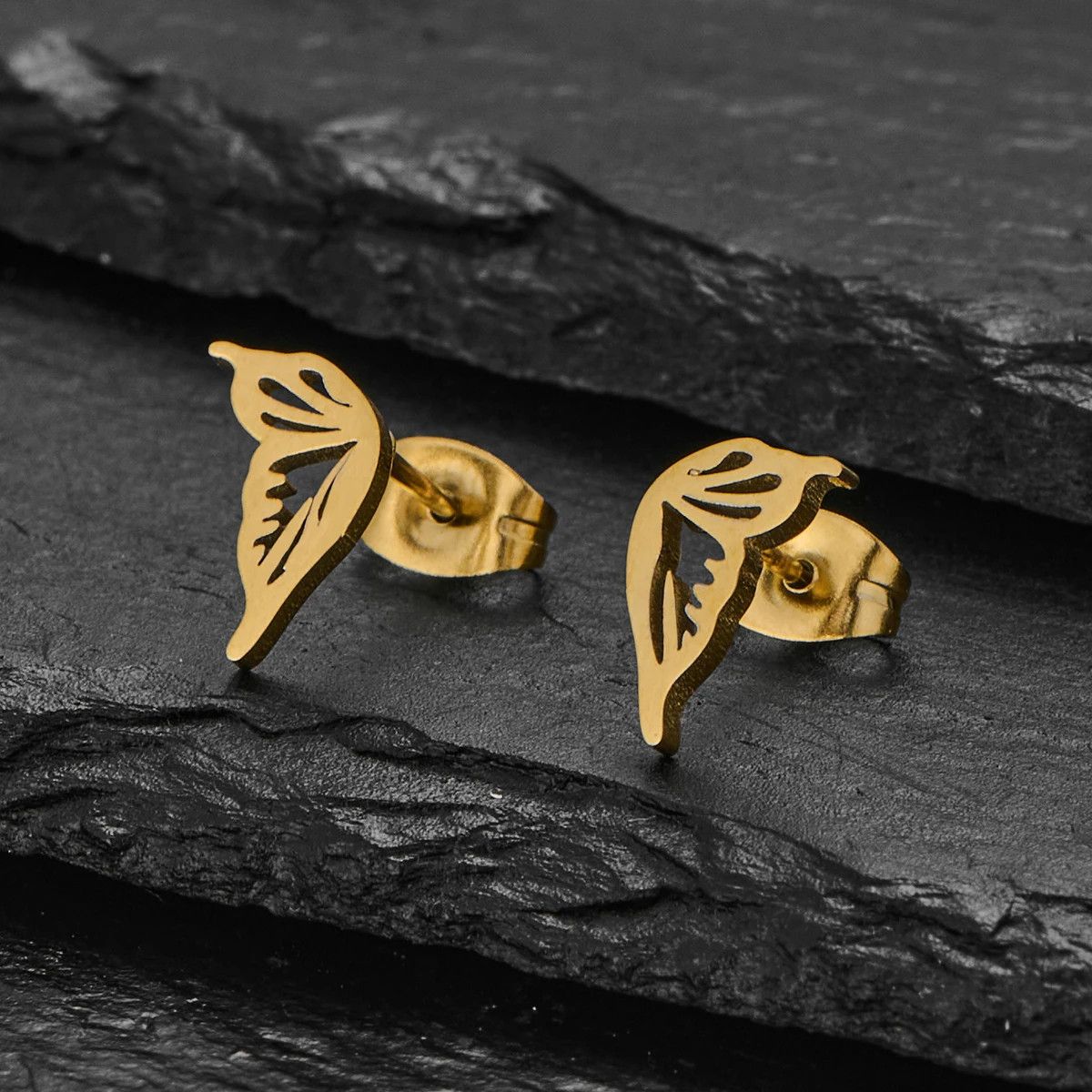 Jewelry Butterfly Wing Mini Stud Earrings Charm Earring Gift Size ONE SIZE - 1 Thumbnail