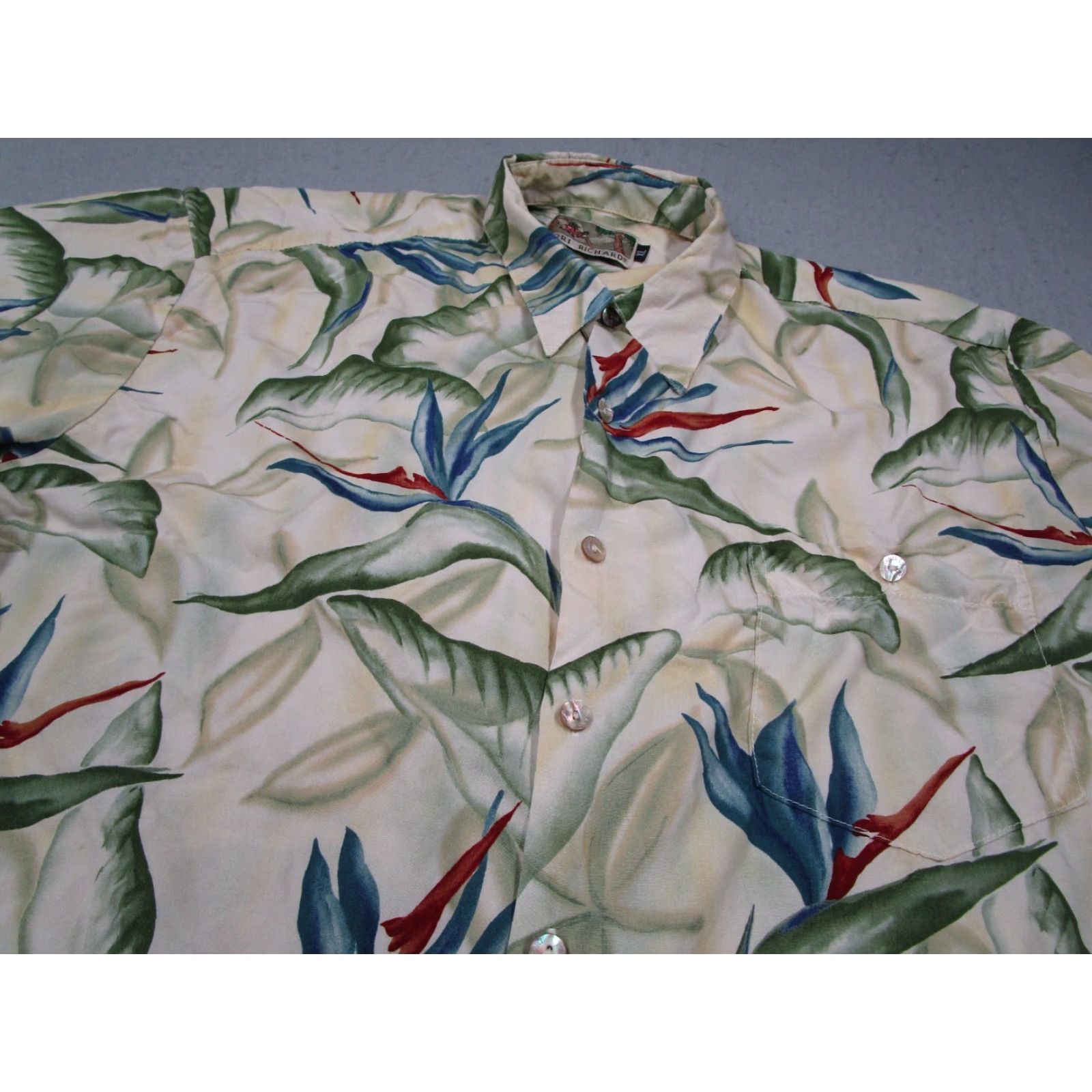 Tori Richard VINTAGE Tori Richard Shirt Mens XL Beige Floral Button Up Hawaiian Made in USA Size US XL / EU 56 / 4 - 2 Thumbnail