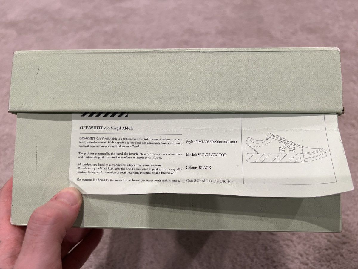 Off-White Off White Sneakers VULC Low Top black/white Size US 9.5 / EU 42-43 - 8 Thumbnail