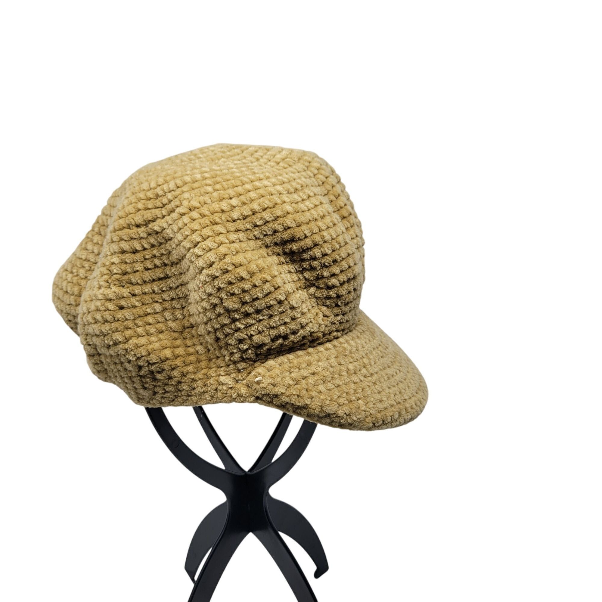 Other Vintage Inspired Camel Chenille Knit Beret Hat Winter Access Size ONE SIZE - 1 Thumbnail