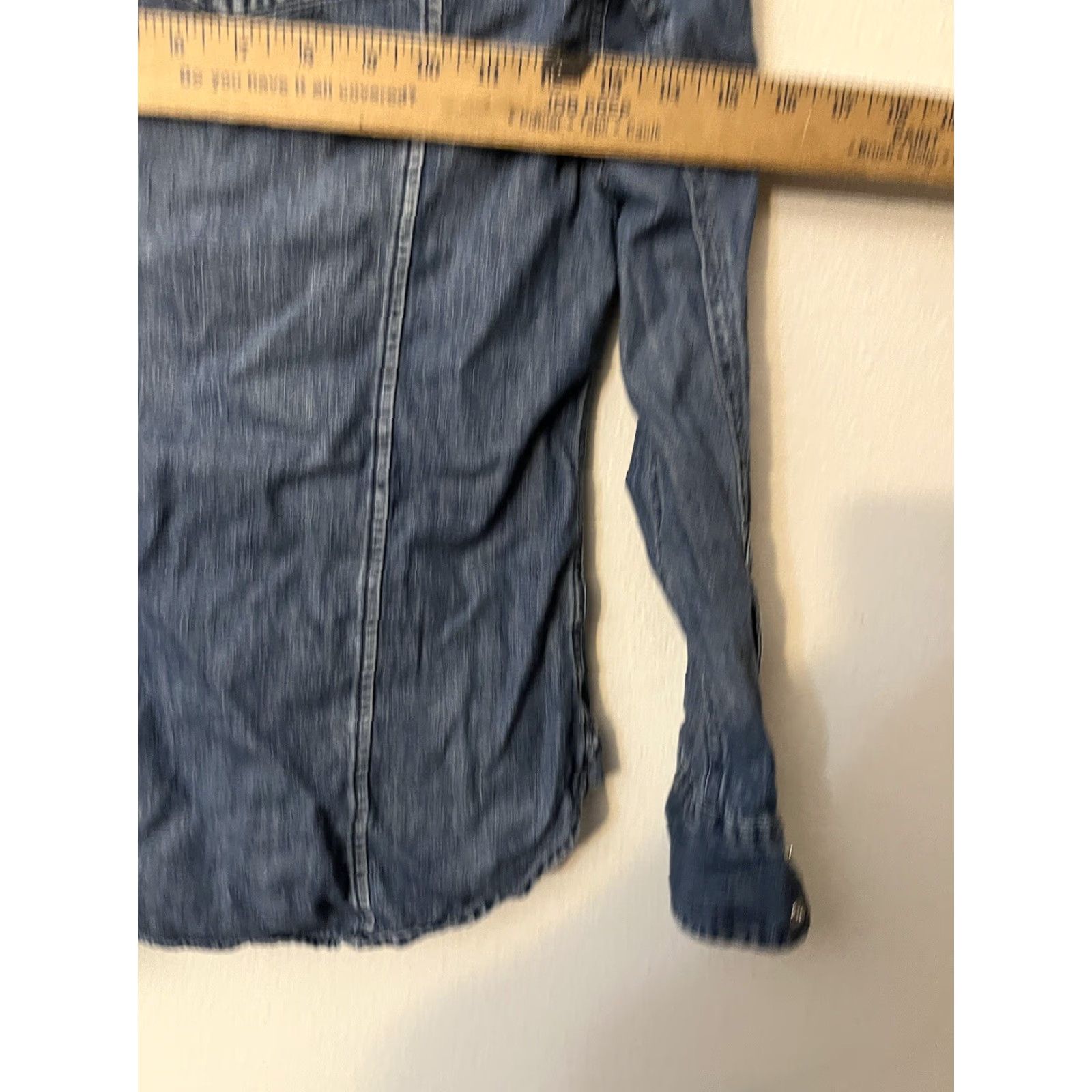 J.Crew J.CREW Shirt Womens 00P Blue Denim Western Pearl Snap Button-Up Casual Size XXS / US 00 / IT 34 - 5 Thumbnail