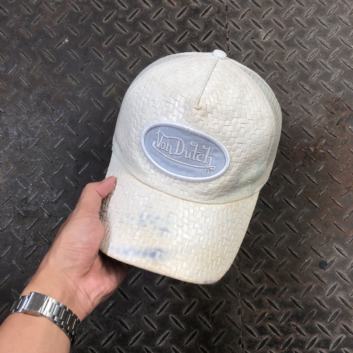 Vintage 🚫 SOLD 🚫 Von Dutch Knitwear Bamboo Hat Distressed Size ONE SIZE - 3 Thumbnail