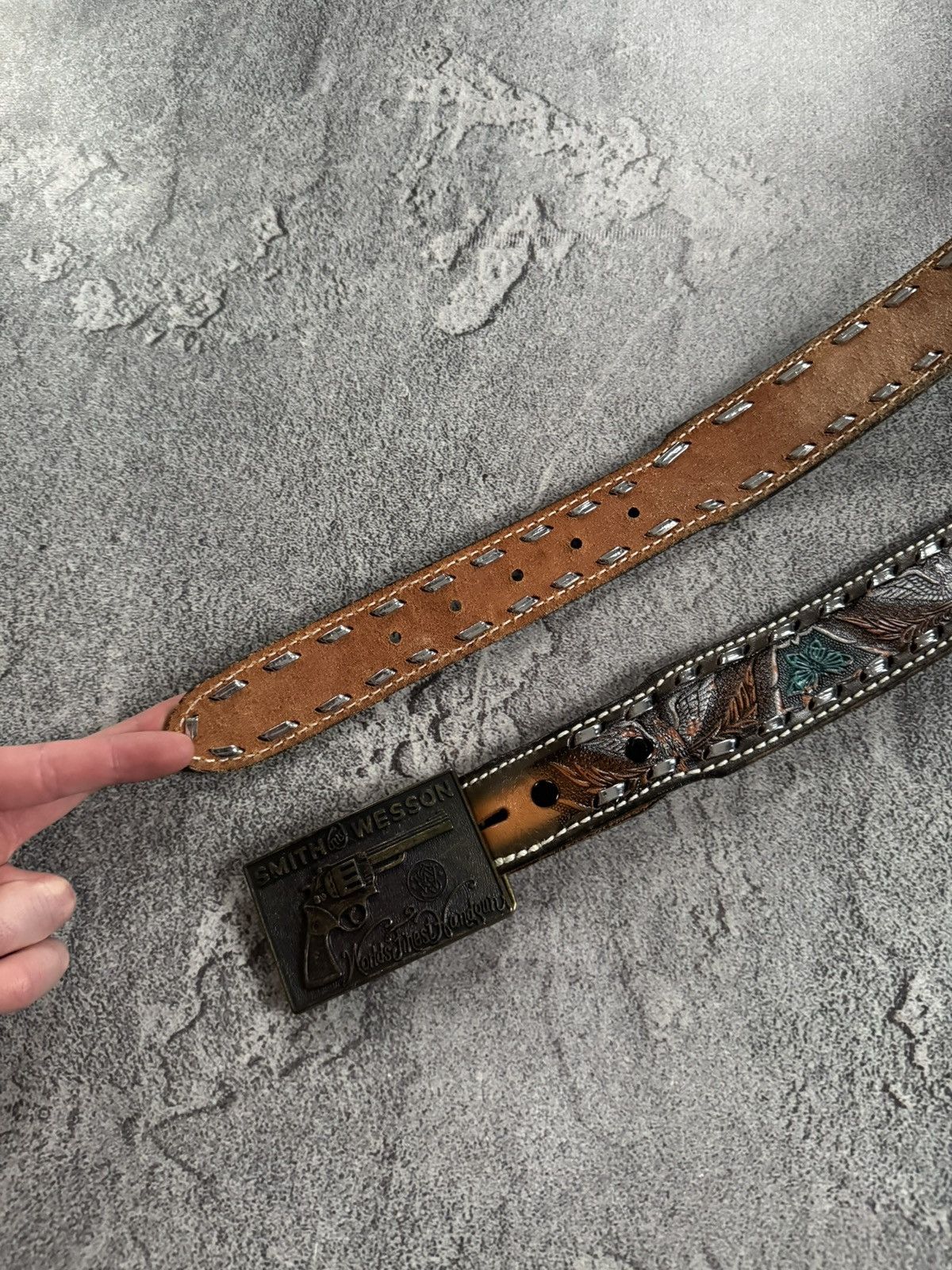 Cowboy Equipment Smith and wesson leather designer cowboy belt y2k avantgarde Size ONE SIZE - 5 Thumbnail