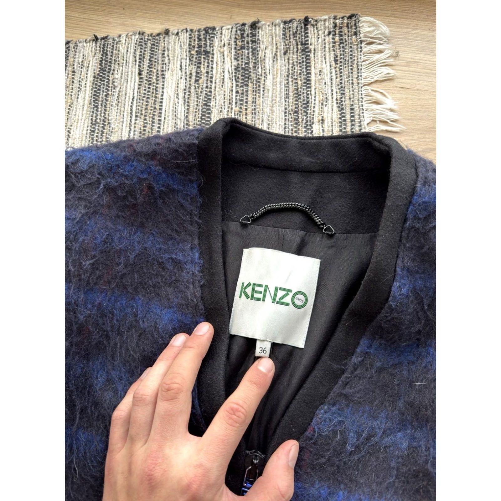 Kenzo VINTAGE Kenzo Wool Coat Women Coat S Blue 90s Designer Paris Japanese Style Boardroom Ready Women Size S / US 4 / IT 40 - 4 Thumbnail