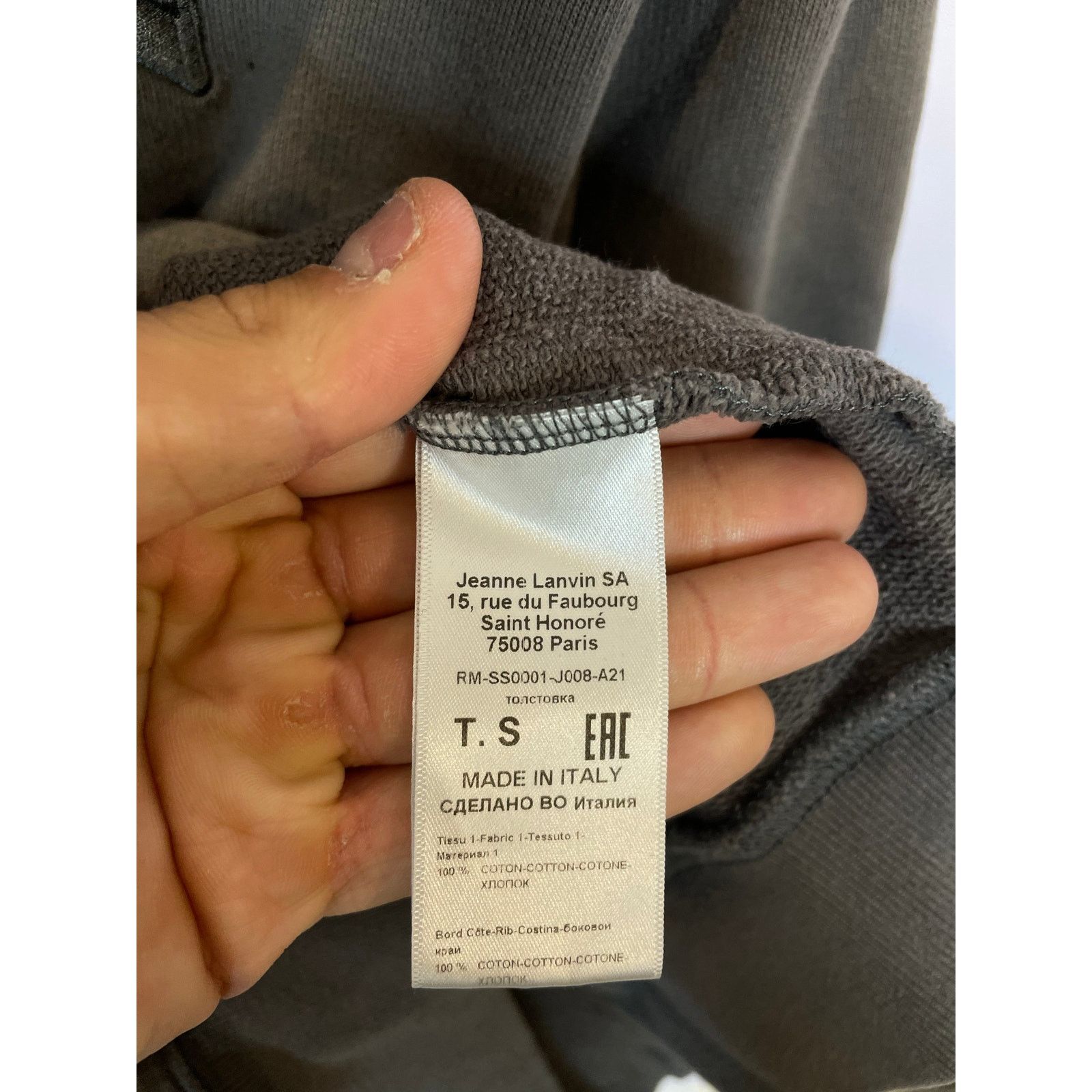 Lanvin Lanvin Grey Crewneck Used Small Size US S / EU 44-46 / 1 - 4 Thumbnail