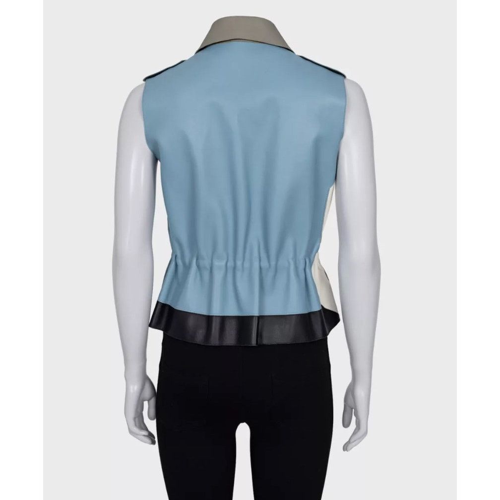Fendi Fendi Blue Leather Multicolor Vest, Size IT40/S Size S / US 4 / IT 40 - 3 Thumbnail