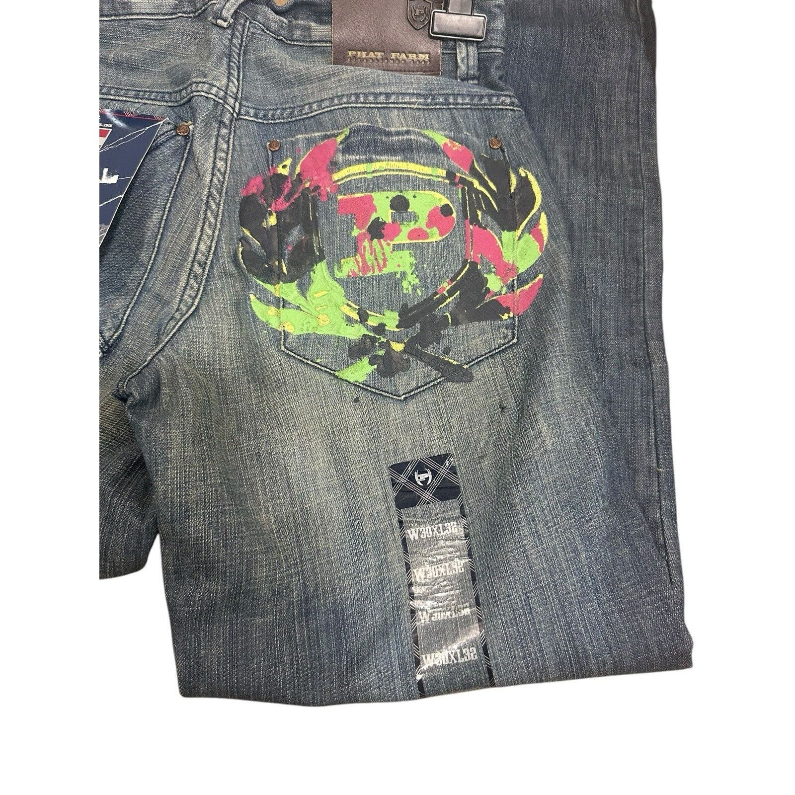 Phat Farm Vintage Phat Farm Denim Jeans Hip Hop Baggy Y2K 90’s 2000’s Size US 30 / EU 46 - 5 Thumbnail